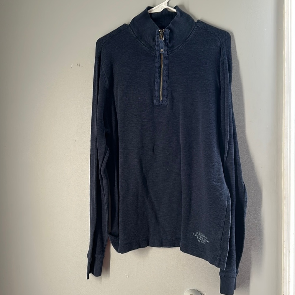 Calvin Klein Jeans Men’s Navy Blue Quarter Zip Sweater
